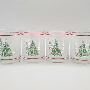 Waechtersbach Christmas Tree Frosted Window Double Old Fashioned Glasses Set of